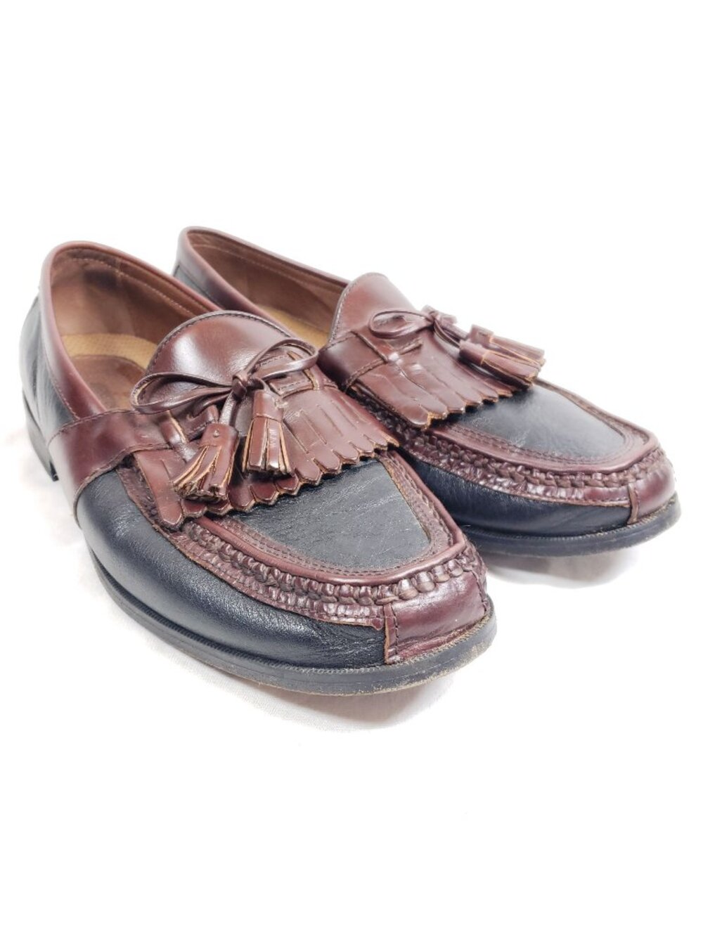 Johnston & Murphy Kiltie Tassel Loafers Men's Size 11.5 Brown /Black Leather